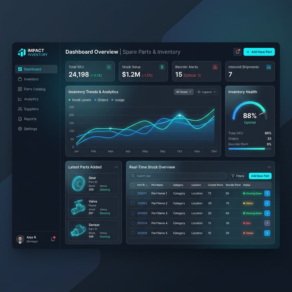 PartsTracker Pro Interface